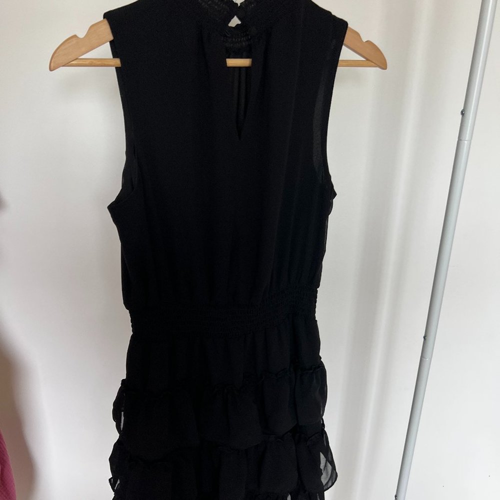 1 STATE LITTLE BLASK RUFFLE DRESS